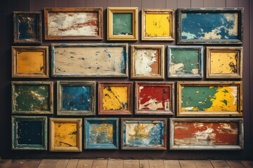 Multiple frames decorated in the gallery. High quality photo