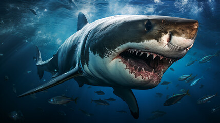 Naklejka premium Shark in its Natural Habitat