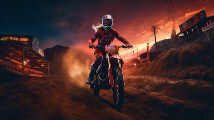Extreme Motocross Action on a Gritty Dirt Track