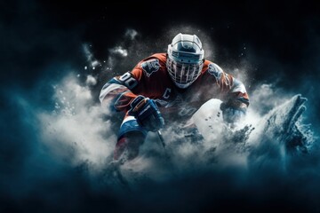 Ice hockey sports athlete extreme Generative AI