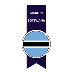 Made In Botawana. Flag, banner icon, design, sticker
