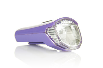 Plastic flashlight for bicycle on a white background