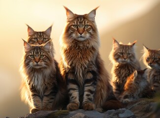 A group of Maine Coon