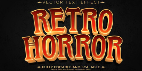 Retro horror text effect, editable vintage and scary text style