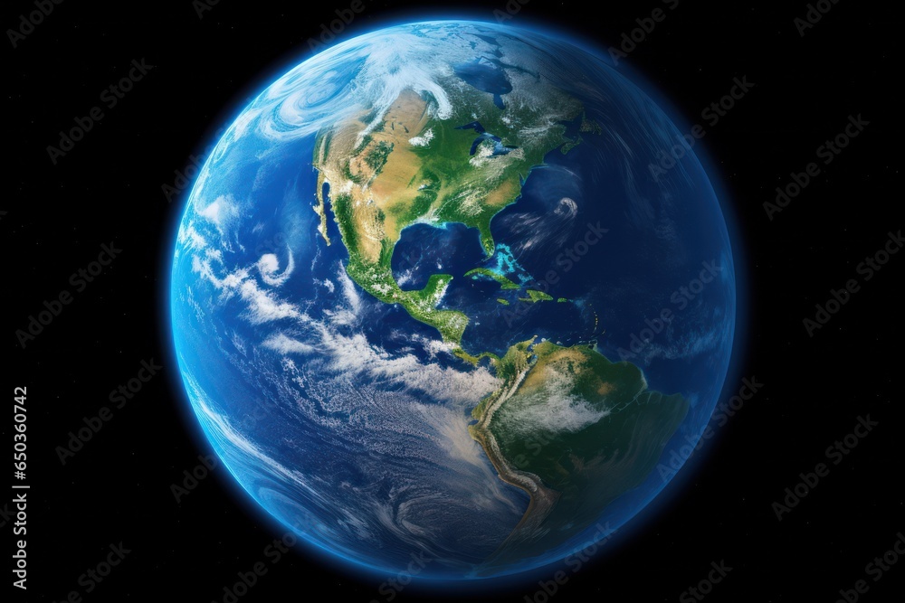 Aufkleber A breathtaking view of the Earth from space with beautiful clouds. Ideal for science and education projects or any design that requires a global perspective.