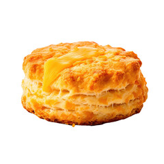 A Savory Cheddar Cheese Biscuit Isolated on a Transparent Background
