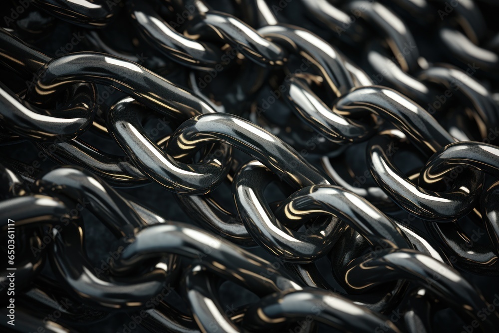 Aufkleber A close-up view of a bunch of metal chains. This image can be used to depict concepts such as strength, bondage, security, or confinement. It is suitable for various design projects or to add visual i