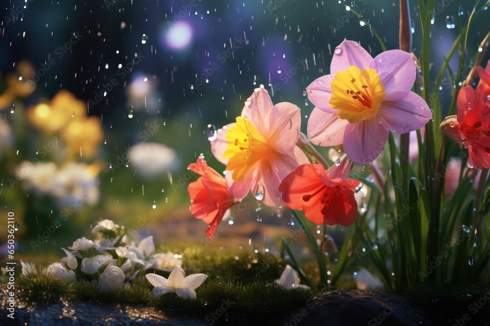 Aufkleber a beautiful bunch of flowers lying in the grass. perfect for adding a touch of nature to any design 