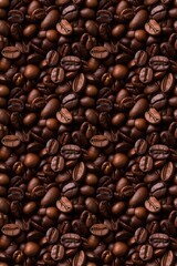 Obraz premium Roasted coffee beans, seamless repeat pattern. 