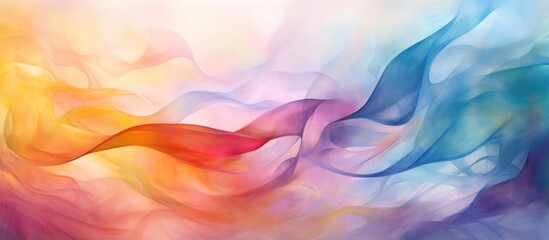 Abstract impressionist painting depicting a vibrant rainbow flag symbolizing unity and celebrating pride month
