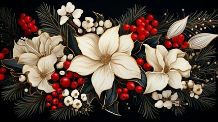 Traditional Christmas Wreath Background