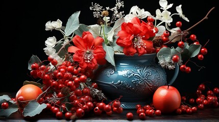 Traditional Christmas Wreath Background