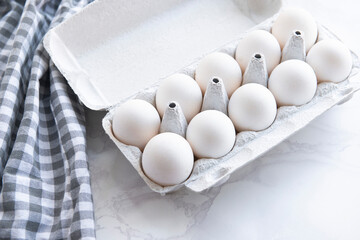 eggs pack white background table