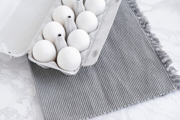 eggs pack white background table