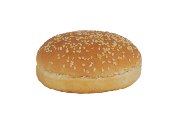 Hamburger bun bread isolated on transparent background png.