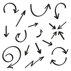 Hand drawn arrow vector element set