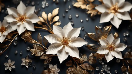Timeless Gold and Silver Snowflake Background christmas pattern