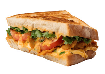 Bombay sandwich on transparent background. Generative AI.