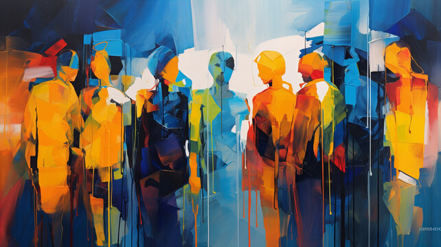 Diverse group of people, equalty, inclusion, concept art. Generative AI