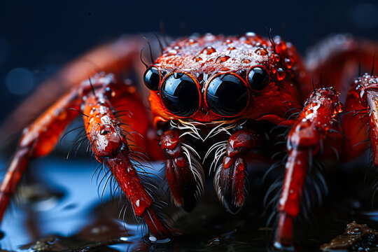 Stunning macro view of a small spider, vivid details bringing the creature's intricate beauty to life. Perfect mix of awe and thrill for nature-focused projects.