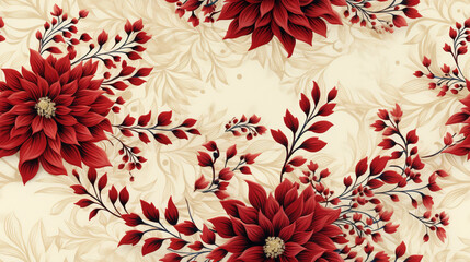 Continuous ornate vintage pattern perfect for festive gift wrapping