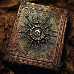 mystical spell book spirit in eerie library, Generative AI