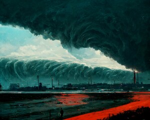 closewave farpunk a storm in the distance  - obrazy, fototapety, plakaty