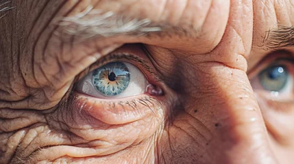 Fotobehang Eyes that Speak Volumes: Age, Experience, and Wisdom in Close-Up © betterpick|Art