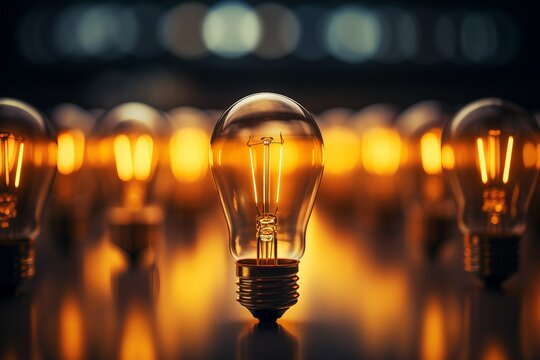 Standing Out: One Light Bulb Among Many