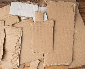 Cardboard Pieces Textured Background, Carton Piece with Copy Space, Ripped Kraft Paper Wallpaper