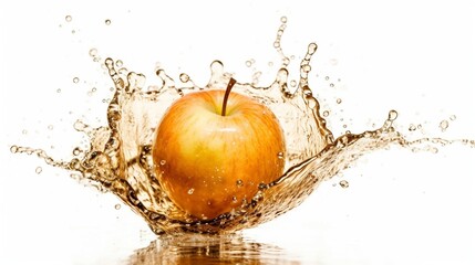 Apple and apple juice splash for advertising AI generative