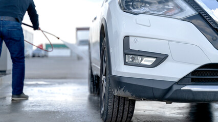 car at the self-service car wash
