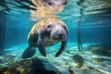 Florida manatee in clear water