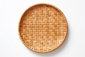 wicker placemat, table setting for dining decor. round natural rattan mat