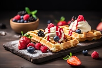 National Ice Cream Day Concept. National Ice Cream Day Background. National Ice Cream Day Theme. Generative Ai.