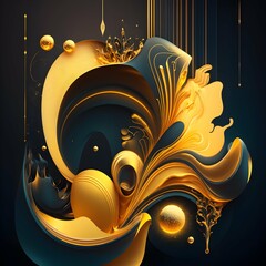 tomyris surreal fantasy neon abstract gold infographic style maximum texture realistic epic 