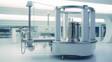 AI generated illustration of a close-up of a large scale flash purification system