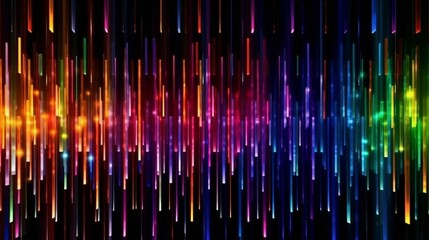 AI generated illustration of a vibrant and modern black background illuminated by colorful lights