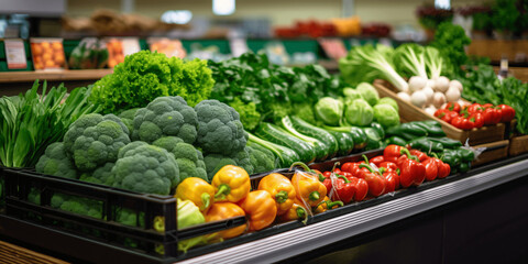 different vegetables in the supermarket