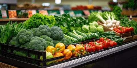 Gordijnen different vegetables in the supermarket © Shakeel