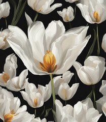 White tulips. Generative AI.