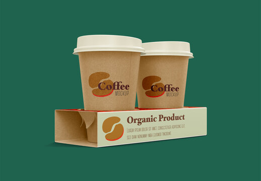 Coffee Cups Holder Mockup