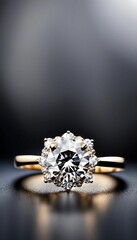 AI generated illustration of a stunning wedding ring featuring a beautiful diamond stone