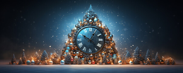 it's christmas time - countdown clock background for all events like christmas, happy new year. ai generative - obrazy, fototapety, plakaty