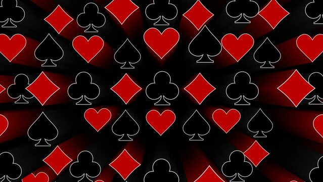 Card suit signs loop animation background