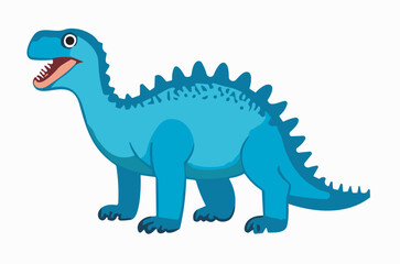 Vector blue cartoon dragon. The symbol of 2024 new year. 
A raptor baby dinosaur
isolated on a white background.
Children's drawing for fabric, clothing, paper