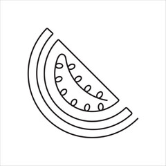 Watermelon fruit slide icon continuous single linear vector illustration graphic design elegance minimalist line art. 