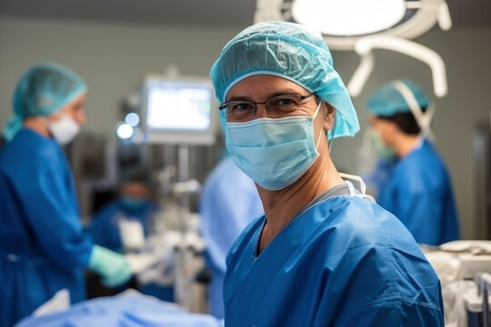 Photo of doctors in scrubs and masks