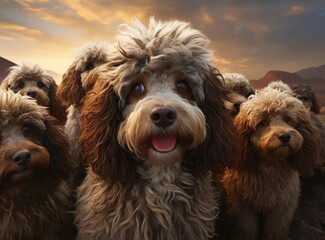 A group of poodles
