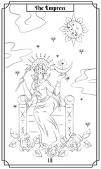 Fototapeta na wymiar the illustration - card for tarot - The empress card.